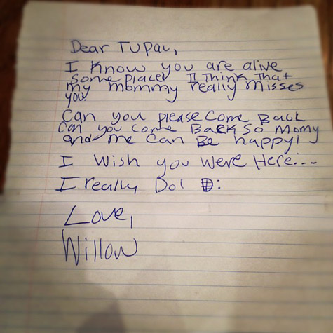[Photo] Willow Smith Writes A Letter To Tupac