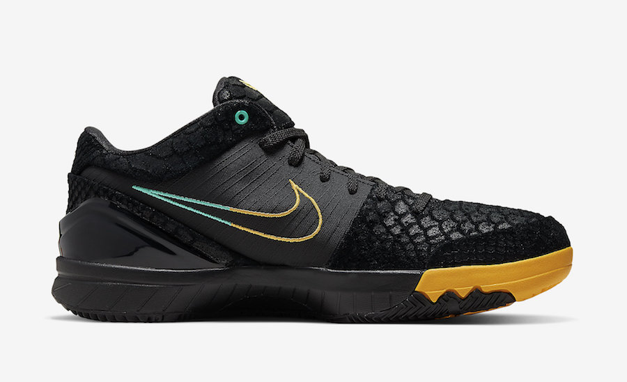 Nike-Zoom-Kobe-4-Protro-Black-Snake-Aurora-Green-University-Gold-AV6339-002-Release-Date-2