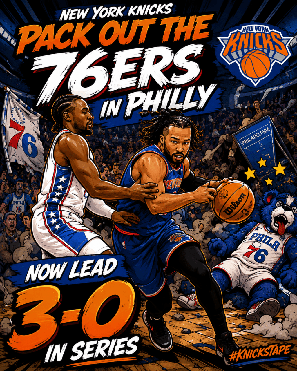 SPORTS: KNICKS “PACK OUT” THE 76ERS NOW LEAD&nbsp;3-0