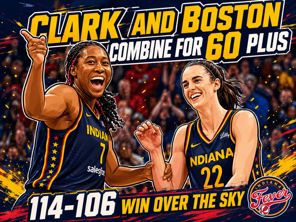 SPORTS: CAITLIN CLARK AND ALIYAH BOSTON LEAD FEVER TO&nbsp;VICTORY!!