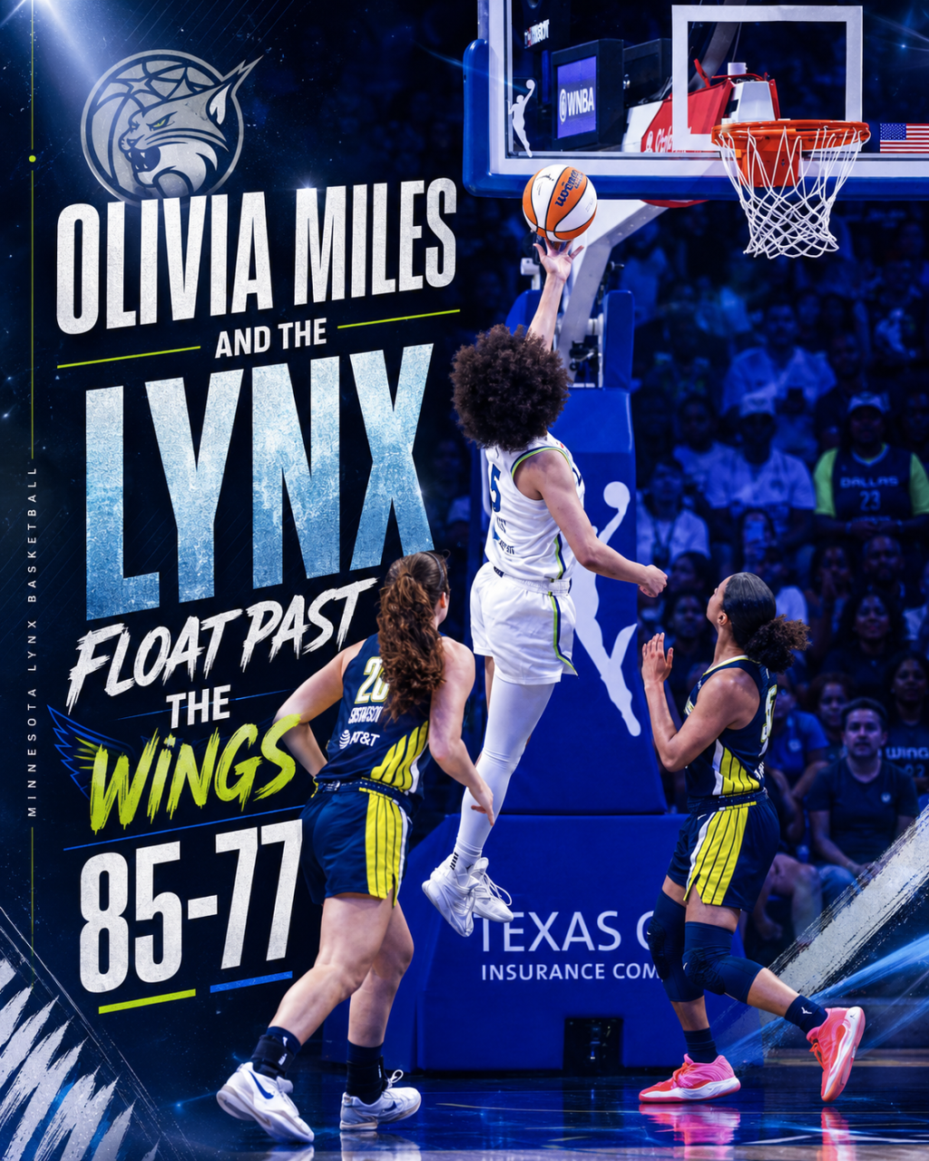 SPORTS: OLIVIA MILES LEADS LYNX PAST THE&nbsp;WINGS.